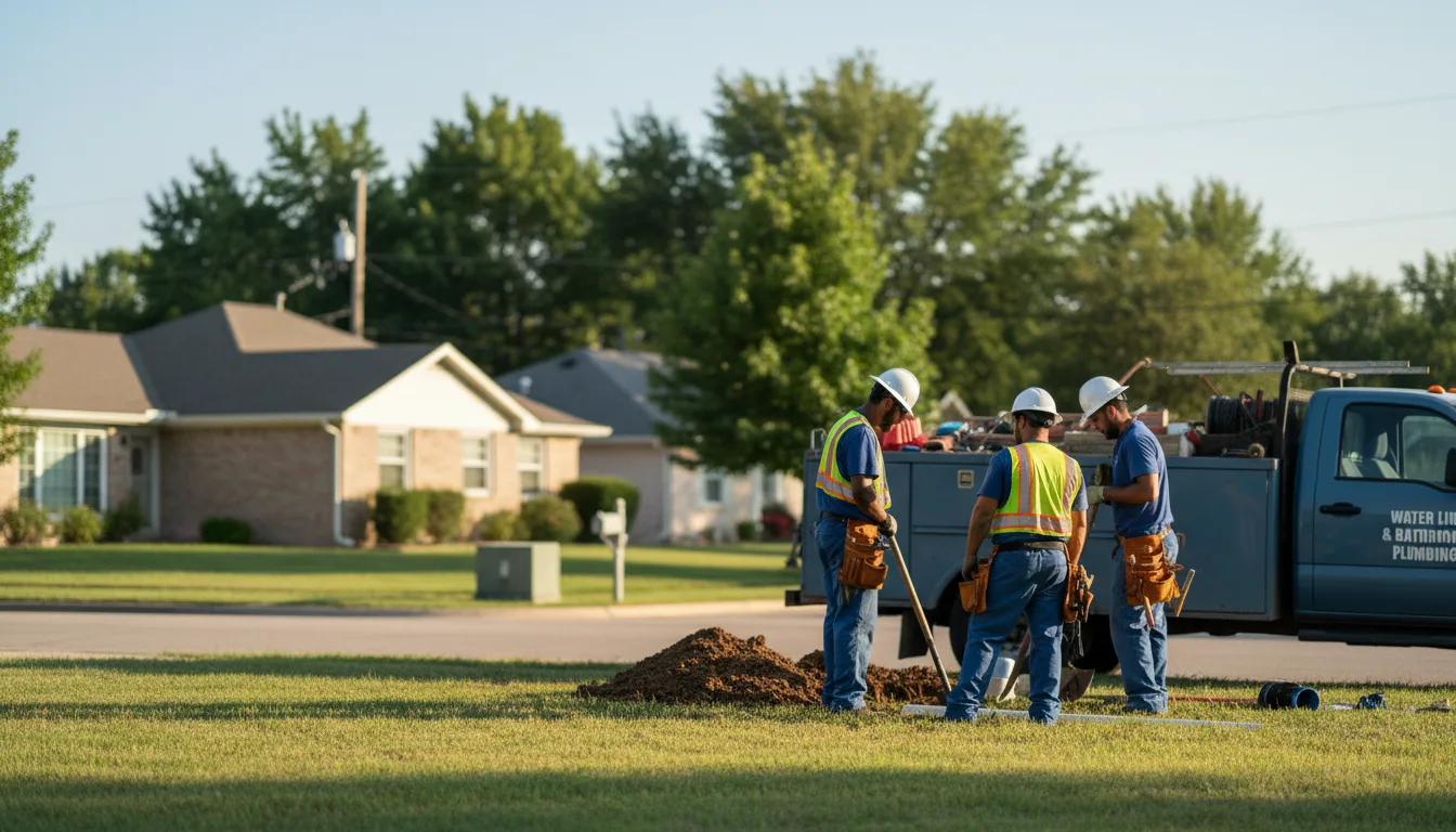 Residential water line and bathroom plumbing service in Hall, MT